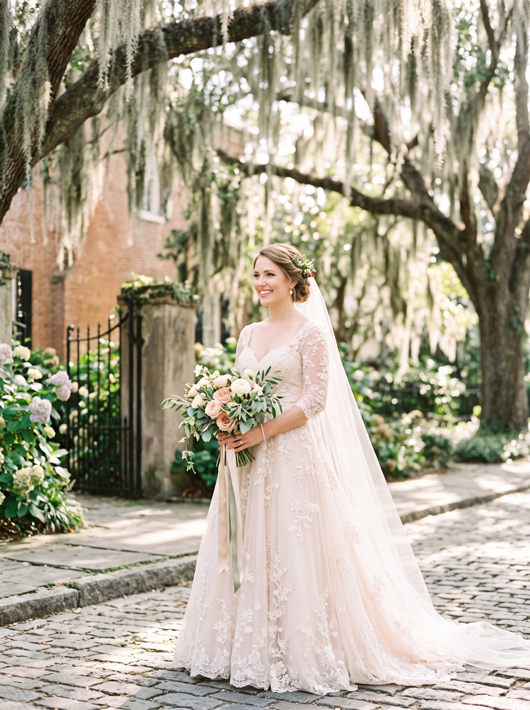 Bride and groom celebrating at a beautiful Charleston Lowcountry wedding